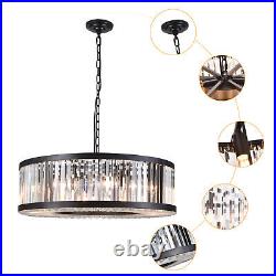 Vintage Crystal Chandelier Dimmable LED Ceiling Light Living Room Hanging Lamp