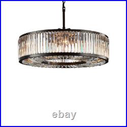 Vintage Crystal Chandelier Dimmable LED Ceiling Light Living Room Hanging Lamp