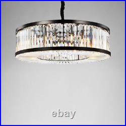 Vintage Crystal Chandelier Dimmable LED Ceiling Light Living Room Hanging Lamp