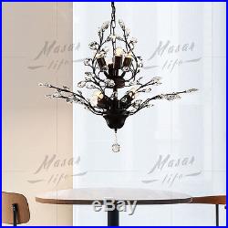 Vintage Crystal Chandeliers Pendant Lighting Metal Hanging lamp Ceiling Fixtures