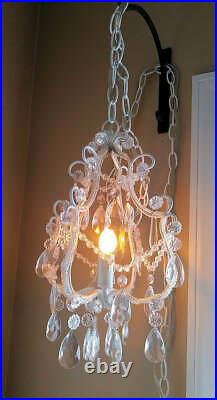 Vintage Crystal Hanging Lamp with with genuine Glass Crystals