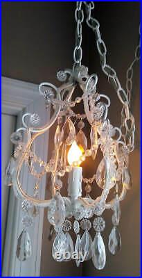 Vintage Crystal Hanging Lamp with with genuine Glass Crystals