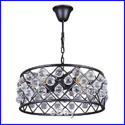 Vintage Crystal Pendant Light Metal Ceiling Lamp Hanging Lighting Fixture