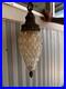 Vintage Crystal Swag Light Pinecone 1960s corded beautiful hanging install