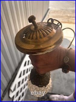 Vintage Crystal Swag Light Pinecone 1960s corded beautiful hanging install