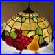 Vintage Dale Tiffany Style 3-D Fruit Leaded Stained Glass Hanging Lamp 16 Inch