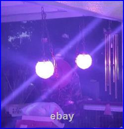 Vintage Double Glass Ball Hanging Swag Lamp Light