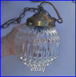 Vintage Double Glass Ball Hanging Swag Lamp Light