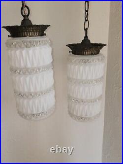 Vintage Double Pendant Swag Lamp Light Fixture Hollywood Regency Ceiling MCM Vintage Double Pendant Swag Lamp Light Fixture Hollywood Regency Ceiling MCM