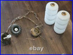 Vintage Double Pendant Swag Lamp Light Fixture Hollywood Regency Ceiling MCM Vintage Double Pendant Swag Lamp Light Fixture Hollywood Regency Ceiling MCM