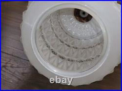 Vintage Double Pendant Swag Lamp Light Fixture Hollywood Regency Ceiling MCM