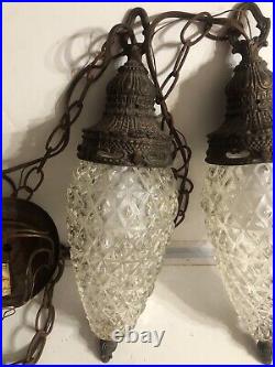 Vintage Double Pineapple Swag Lamps