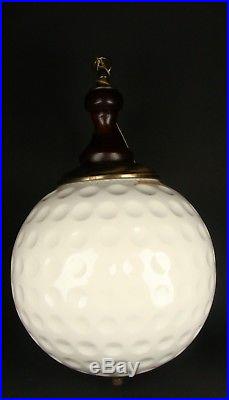 Vintage Dunning Industries Titleist 3 White Advertising Golf Globe Hanging Lamp