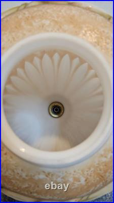 Vintage EF & EF Industries 1970 Swag Hanging Lamp Milk Glass Flower Rare