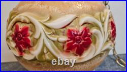 Vintage EF & EF Industries 1970 Swag Hanging Lamp Milk Glass Flower Rare