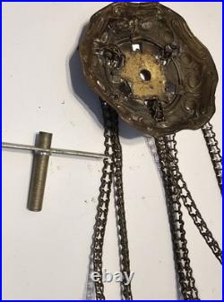 Vintage Early 20th Century Moonlight Sampler Blue Glass Hanging Chain Swag Lamp