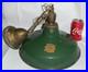 Vintage Enamel Green Silv A King Home Barn Hanging Lamp Light Shade Edison Bulb