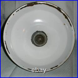 Vintage Enamel Green Silv A King Home Barn Hanging Lamp Light Shade Edison Bulb