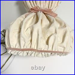 Vintage Fabric Swag Lamp Hanging Light With Chain Doll house Country Cottage Core