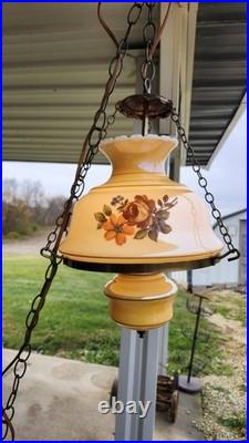 Vintage Farmhouse Swag Hanging Hurricane Light (FLORAL DESIGN)