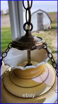 Vintage Farmhouse Swag Hanging Hurricane Light (FLORAL DESIGN)