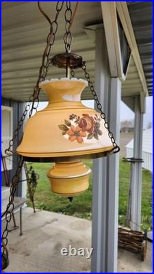 Vintage Farmhouse Swag Hanging Hurricane Light (FLORAL DESIGN)
