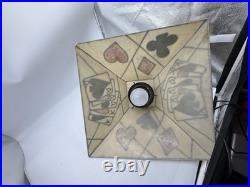 Vintage Fiberglass Poker Table Hanging Swag Light Lamp Cards Working
