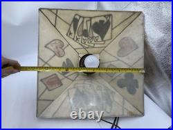 Vintage Fiberglass Poker Table Hanging Swag Light Lamp Cards Working