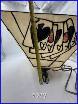 Vintage Fiberglass Poker Table Hanging Swag Light Lamp Cards Working