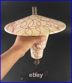 Vintage Fiberglass Spaghetti String MCM Retro Lamp Light Fixture 10x9 Size