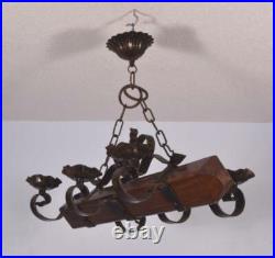 Vintage French Castle Chandelier Hanging Lamp