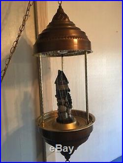 Vintage GRIST MILL Hanging 1970s Rain Oil Lamp chandelier 36 Tested Working MCM