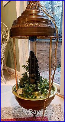 Vintage GRIST MILL Hanging Swag Rain Oil Lamp chandelier 36 Tested Working MCM
