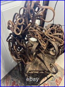 Vintage Genuine 1970s Spanish Revival Gothic Hanging Swag Lamp No Glass