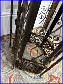 Vintage Genuine 1970s Spanish Revival Gothic Hanging Swag Lamp No Glass