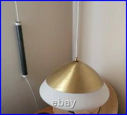 Vintage Gerald Thurston Danish MCM Modern Hanging Glass Wall Lamp Light Pair