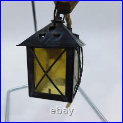 Vintage German Mountain Climber Hanging Lantern Glass Lamp