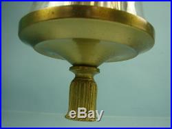 Vintage Glass Encased Gold Gilt Floral 4- Light Swag Pendant Hanging Lamp