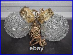 Vintage Glass Glass Globe Hanging lamp Swag Lamp 2 Piece