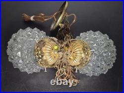 Vintage Glass Glass Globe Hanging lamp Swag Lamp 2 Piece