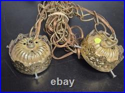 Vintage Glass Glass Globe Hanging lamp Swag Lamp 2 Piece