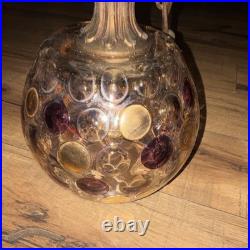 Vintage Globe Swag Lamp Crystal Decoration, Gold purple Hanging fixture
