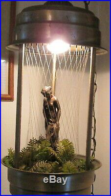 Vintage Goddess Rain Oil Mineral Hanging Swag Lamp