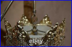 Vintage Gold Double Swag Hanging Hollywood Regency Mid Century Floor Lamp MCM