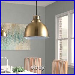 Vintage Gold Finish 1-Light Single Bowl Design Hanging Lamp