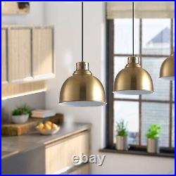Vintage Gold Finish 1-Light Single Bowl Design Hanging Lamp