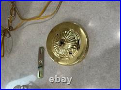Vintage Gold colored Swag Light Hanging Lamp Crystals Hollywood Regency 3 Bulb