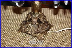 Vintage Gothic Rococo 5 Light Chandelier Table Lamp Hanging Crystals #1 Gilded