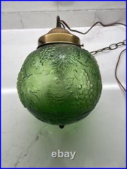 Vintage Green Hanging Swag Lamp Mid Century Retro Lamp GRAPE DESIGN