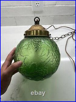 Vintage Green Hanging Swag Lamp Mid Century Retro Lamp GRAPE DESIGN